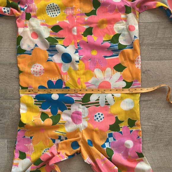 Vintage 70s Handmade Floral Flower Power Jumpsuit - Picture 10 of 10